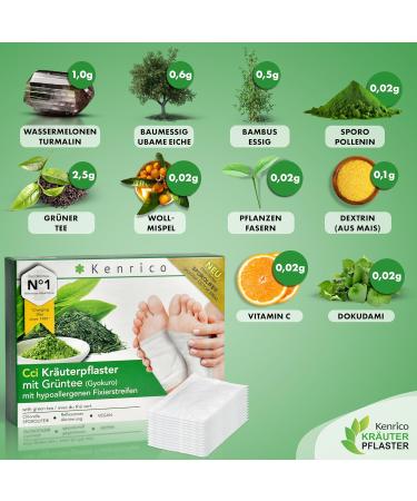 Kenrico CCI Herbal Pavement with Green Tea (Gyokuro) - 100% Vegan Detox Foot Pads for Body Detoxification & Cleanse - Buy Online on GoSupps.com