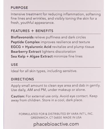 Phace Bioactive Revitalizing Eye Gelee - Anti Aging Eye Cream with Hyaluronic Acid, Peptides, Bioflavonoids & EGCG - Dermatologist Recommended - 0.5 Fl Oz - Buy Online on GoSupps.com