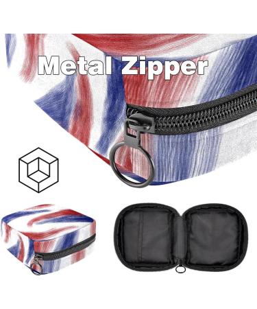 Shop Stylish Abstract Blue and Red Women s Menstrual Pad Storage Bag - Portable Zip Pocket for Teens & Women - Buy Online on GoSupps.com