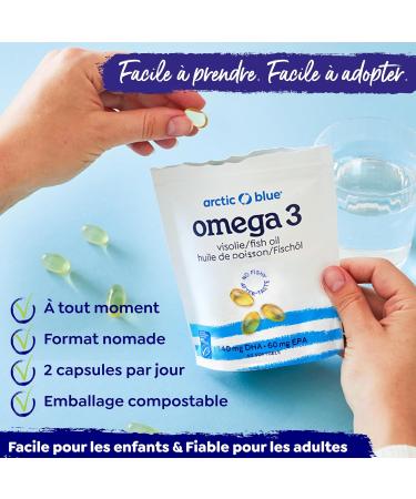 Arctic Blue Om ga-3 Poisson Sauvage 60 Capsules 1 400 mg Huile de Poisson (280 mg de DHA + 115 mg d EPA) Forme Triglyc ride Certification MSC Purification Sans Go t C ur Cerveau & Vision - Buy Online on GoSupps.com