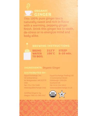 Equal Exchange Organic Ginger Herbal Tea - Caffeine Free, 20 Tea Bags (1.05 oz) - Buy Online on GoSupps.com