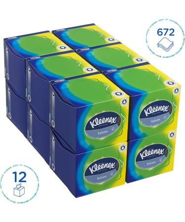 Kleenex Cosmetics Handkerchief Box 8825 - Soft Robust & Absorbent - 672 Perfume-Free 3-Layer Paper Handkerchiefs (12 Packs of 56) - International Shipping Available - Buy Online on GoSupps.com