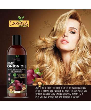 Luxura Sciences Onion Hair Oil - 100% Pure & Natural | 14 Essential Oils | 250ml - Boost Hair Growth & Nourishment - Buy Online on GoSupps.com