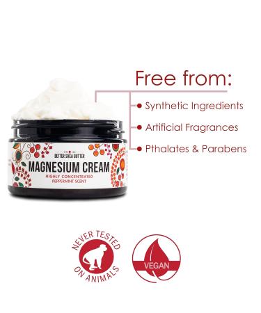 Magnesium Good Night Cream - Natural Relief for Muscle Tension & Leg Cramps | Safe for Pregnancy & Kids | Organic Vegan Night Lotion (Peppermint - Buy Online on GoSupps.com