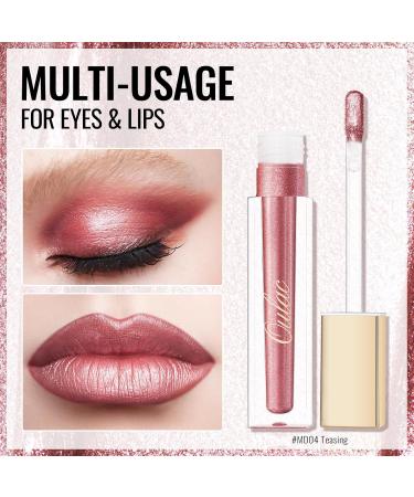 Oulac Rouge L vres M tallique Brillant 2-in-1 Rouge L vres Longue Tenue& paupi res Paillet Lip Stain Hautement Pigment Waterproof Vegan Gloss L vres Maquillage Femme Fille MD07 MD07 She's A Lover - Buy Online on GoSupps.com