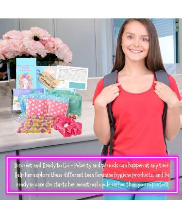 Girls First Period Kit - Lil-Lets Teen Pads, Always Pads, Tampax Tampons, Panty Liners, Feminine Wipes, Scrunchie, Info Flyer & Tracker - Buy Online on GoSupps.com