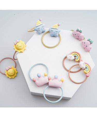 Cute Hair Ties for Toddler Girls - 10pcs Hair Accessories Set | Little Girl Hair Bands for Pigtail Styling - Buy Online on GoSupps.com