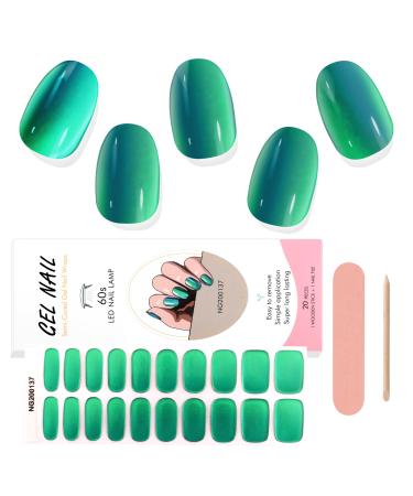 EBANKU 20 PCS Semi Cured Gel Nail Strips Gel Nail Strips Full Wraps Adhesive Gel Nail Stickers with Nail File and Stick(UV/LED Lamp Required)-20 # 20 - Buy Online on GoSupps.com