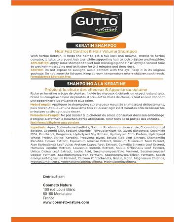 Gutto - Keratin Shampoo - Prevents hair loss and gives volume to your hair - Buy Online on GoSupps.com