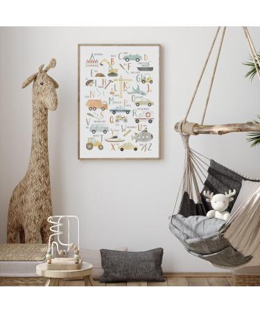 Meinbaby123 DIN A2 ABC Vehicles Poster | Kids Learning Alphabet Decor | Premium Wall Art for Boys' Rooms - Buy Online on GoSupps.com