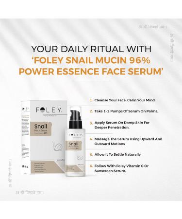 FOLEY Snail Mucin 96% Face Serum 50ml for Dry Skin Hydrating Korean Serum for Men & Women Brightens Firms Improves Texture Non-Sticky & Fragrance-Free Dermatologist-Tested - Buy Online on GoSupps.com