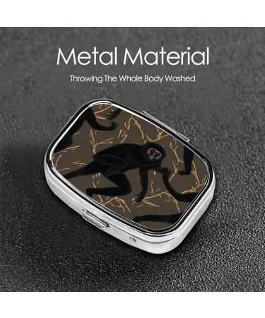 Black Gibbon Monkey Pill Case | 2 Compartment Travel Organizer | Cute Small Pill Box for Purse & Gifts - Buy Online on GoSupps.com