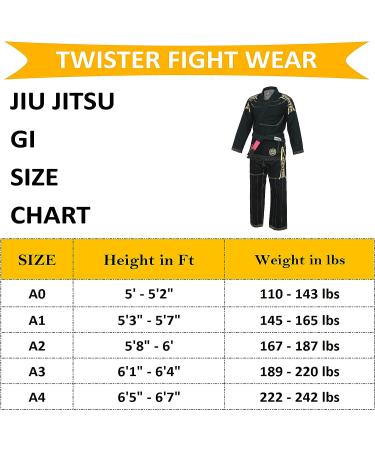 Twister Black Mamba Brazilian Jiu Jitsu Gi - Preshrunk Pearl Weave 475g - White Belt Included | Men's GI Ba Black A3 - Buy Online on GoSupps.com