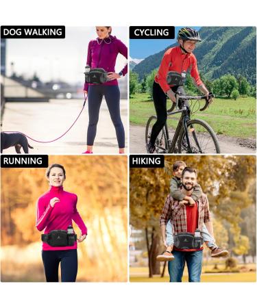 Bellbob Waterproof Dog Training Belt Bag with Water Bottle Holder | Multifuntional Hiking Pack for Men & Women | Cell Phone Compartment | Perfect for Outdoor Walks - Black - Buy Online on GoSupps.com