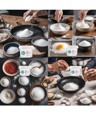 Sea Salt Flakes Pepper Seasoning Bundle with Cornish Sea Salt 4 x 60g and Infinite Emblems 460ml Air Tight Kitchen Storage Container Seasoning Vinyl Sticker & A Handy Guide - Buy Online on GoSupps.com