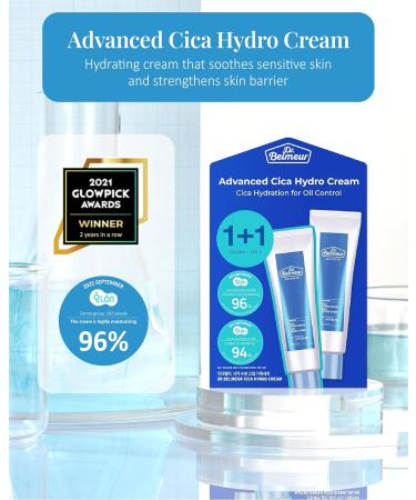 DR. BELMEUR Advanced Cica Hydro Cream (2fl oz) - Soothing Barrier-Strengthening Face Moisturizer for Sensitive Skin. Korean Skin Care. Centella Asiatica Hyaluronic Acid. pack of 1 - Buy Online on GoSupps.com