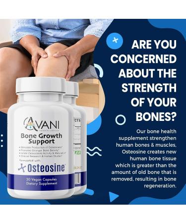 Avani Health Osteosine Bone Growth Support - Boost Bone Calcium Levels - Enhanced Absorption with BioPerine - Gluten-Free - 30 Vegan Capsules - Buy Online on GoSupps.com