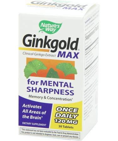 Nature's Way Ginkgold Max 120 mg - 30 Tablets for Memory & Focus - Buy Online on GoSupps.com