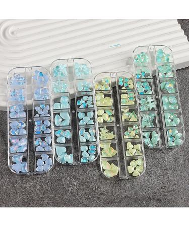 FEIlei 12 Grids Nail Art Crystal Nail Art Stones Rhinestone Manicure Nail Charms - Buy Online on GoSupps.com