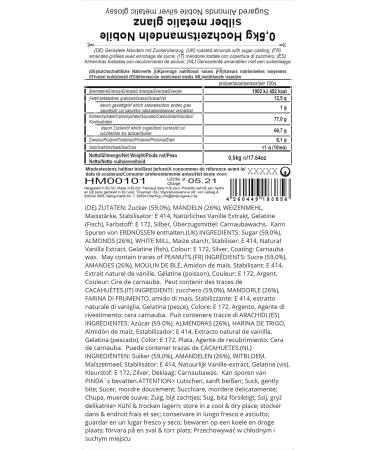 Buy Nobile Silver Metallic Wedding Almonds - 0.5 kg Confetti Bonboniers & Guest Gifts | Premium Sugar Almonds for Candy Bars - Buy Online on GoSupps.com