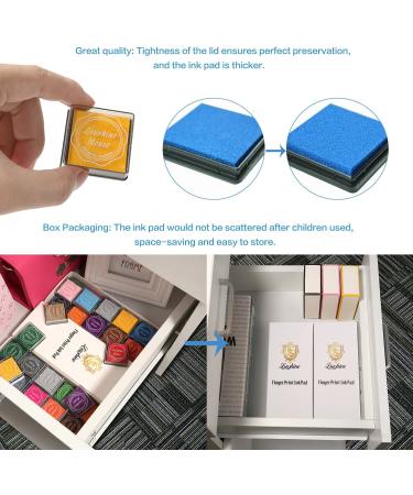 20 Color Rainbow Finger Ink Pad Set for Kids - Lsushine Craft Ink Pad Stamps Partner - Buy Online on GoSupps.com