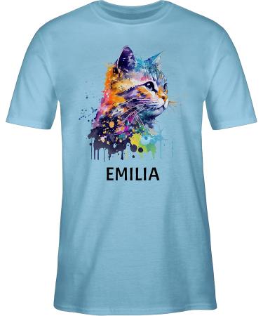 Personalized Cat Lover T-Shirt for Men - Gift with Name by Shirtracer - Light Blue XL - Buy Online on GoSupps.com