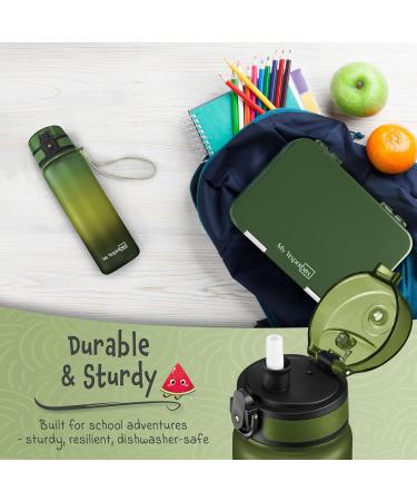 My Vesperbox Minny Leak Proof Kids Water Bottle with Straw or Strainer 350ml 500ml 750ml Lightweight BPA Free Water Bottle for Kindergarten School (Green Light Green Black 500ml) - Buy Online on GoSupps.com
