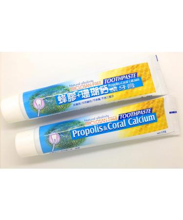 Natural Fluoride Free Propolis Toothpaste Anti-Plaque Triclosan Free No Preservative No Artificial Sweetener No Chemical with Okinawa Coral Calcium 120g (4.2 oz) Made in Taiwan (3) - Buy Online on GoSupps.com
