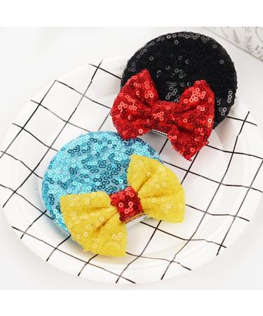 8PCS Sequin Mouse Ears Hair Clips - Glitter Hair Bows for Women & Girls | Costume Party Favor, Halloween & Christmas Decoration - Buy Online on GoSupps.com
