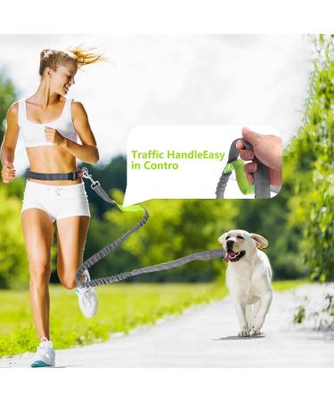 Hands Free Dog Leash with Zipper Pouch Dog Walking Belt with Leash Dual Handle Elastic Band Reflective Adjustable Waist Leash Bag Pack for Medium Dogs for Running Walking Hiking Biking - Buy Online on GoSupps.com