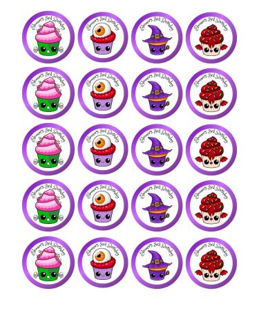 edible 20 x Halloween Personalised cupcake toppers uncut !5 (wafer paper) Rice Paper