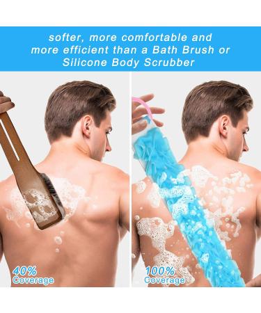 Havtyyise 3-Piece Shower Back Scrubber and Body Brush Set - Exfoliating Bath Sponge, Loofah with Handle and Hook - Deep Cleaning for Men and Women - 33.5 inch, 3 Pack - Buy Online on GoSupps.com