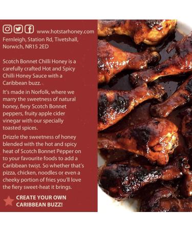 Hot Star Honey Chilli Sauce | Handcrafted Scotch Bonnet 340g | Perfect for Chicken, Pizza & Pasta - Buy Online on GoSupps.com
