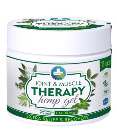 Annabis Natural Vegan Joint & Muscle Therapy Gel with Organic Hemp and Camphor - Maximum Strength 10 000 mg