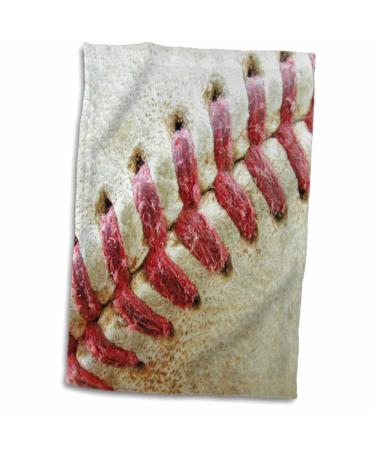 3D Rose Close-up Red Seams On Baseball TWL_47841_1 Towel  15 x 22  White