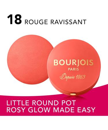 Coty Bourjois Little Round Pot Blush 18 Rouge Ravissant lasts all day natural looking blushed look longlasting pigments blendable formula light texture 25 g - Buy Online on GoSupps.com