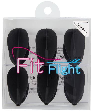 Cosmo Darts 6 Pack Fit Flight - Pear Dart Flight Black
