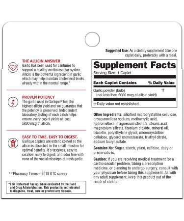 Garlique Cardiovascular Dietary Supplement - Green, 30 Count - Buy Online on GoSupps.com