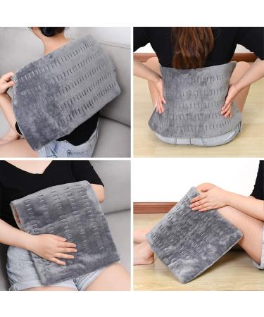 4 Heat Settings Electric Heating Pad for Back and Cramps Relief - 12 x 24 - Auto-Off - Neck and Shoulder Pain Relief - Grey-Violet Grey - Buy Online on GoSupps.com