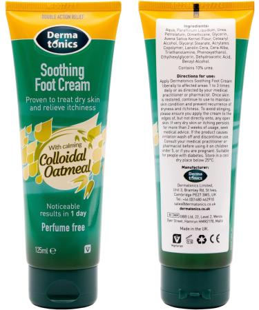 Dermatonics Soothing Foot Cream - Rapid Relief for Athlete's Foot, Dermatitis, Dry Skin - 125ml, Vegan & Diabetic-Friendly - Buy Online on GoSupps.com