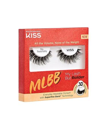 KISS My Lash But Bolder 3D Volume False Eyelashes in Slim Thicc Black - Vegan Faux Mink | Fuller & Natural-Looking Lashes | 1 Pair - Buy Online on GoSupps.com