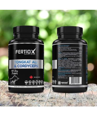 Fertiox Tongkat Ali and Cordyceps Supplement - Premium Raw Extract - 6000mg Tongkat Ali and 3000mg Cordyceps Equivalent I Energy Immunity Vitality Support for Men & Women pure extracted raw ingredients double action ageless max enhancing atp energy supple - Buy Online on GoSupps.com
