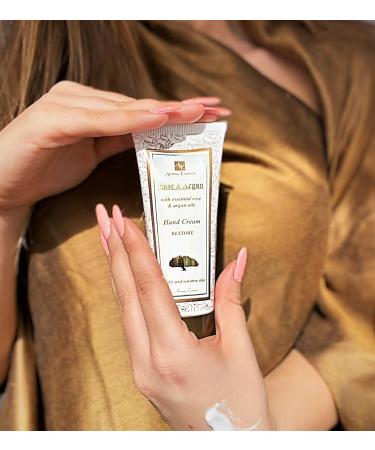 Restore Hand Cream 75ml | Moisturizer with Natural Argan & Rose Oil | Anti-Aging Care for Dry Sensitive Skin - Men & Women - Buy Online on GoSupps.com