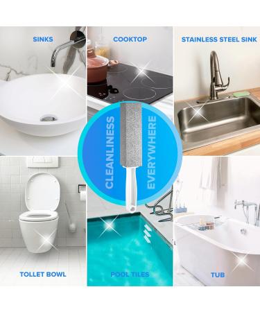 DISIWENE Pumice Cleaning Stone with Handle - Hard Water Ring Remover for Toilet Bath Pool & Kitchen Cleaning (2 Pack - Buy Online on GoSupps.com