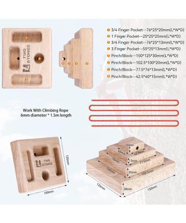 Rock Climbing Training Pinch Block - Two Stones Finger Grips with Edges and Pockets - Buy Online on GoSupps.com