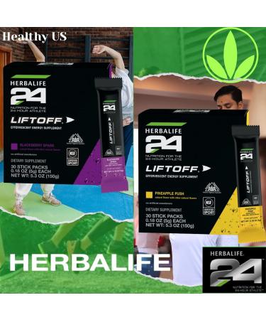 HERBALIFE24 Liftoff: Pineapple Push (30 Stick Packs) Nutrition for The 24-Hour Athlete Energy Supplement Natural Flavor with Other Natural Flavors Certified for Sport Certified Vegetarian - Buy Online on GoSupps.com