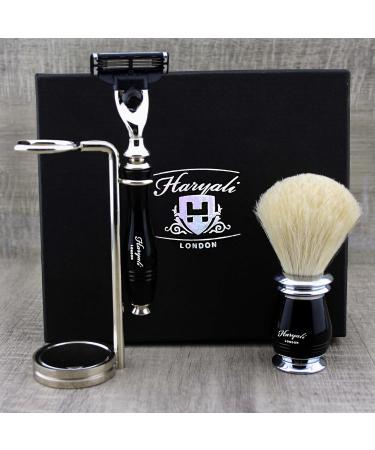 Haryali London 4-Part Men's Shaving Set | Premium Razor Blades Pure White Roof Hair Brush Stand & Alum | Perfect Gift for Men - Shop Internationally! - Buy Online on GoSupps.com