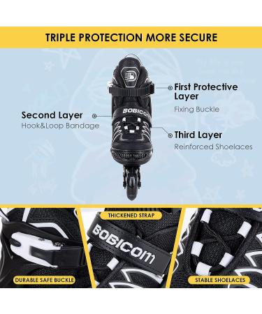 Adjustable Full Light Up Wheels Inline Skates for Kids & Adults - Black - Buy Online on GoSupps.com