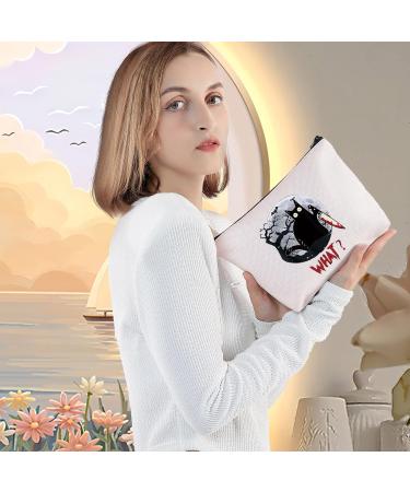LEVLO Murderous Cat Cosmetic Bag with Knife - Trendy Makeup Pouch for Women & Girls | Unique Cat What Design - Buy Online on GoSupps.com