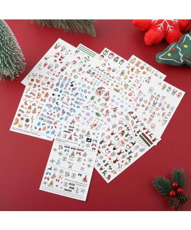 10 Sheets Christmas Nail Stickers Self-Adhesive Christmas Nail Decals Snowflake Santa Claus Reindeer Snowman Nail Art Stickers for Women Girls Holiday Nail Art Decoration Accessories - Buy Online on GoSupps.com